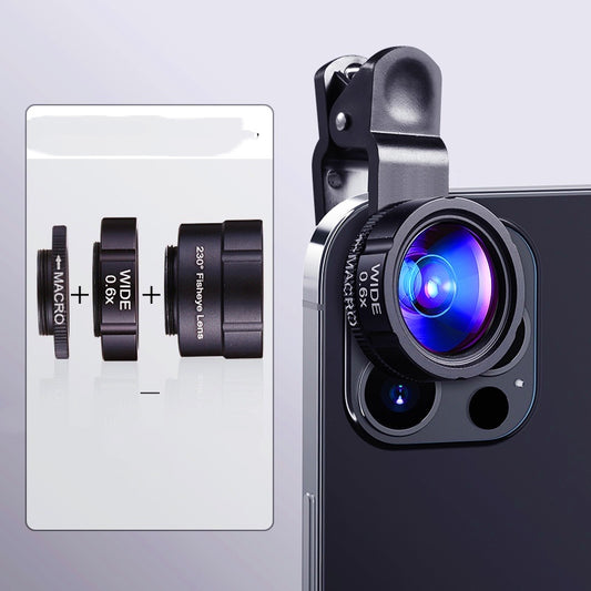 Kit Profesional de Lentes 6K para Smartphone: Gran Angular y Macro HD
