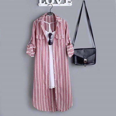 Camisa a Cuadros Suelta para Mujer - Corte Midi Primavera - Image 5