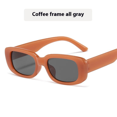 Children's small frame oval sunglasses with a solid white PC frame and brown AC lenses for UV protection. - Image 10