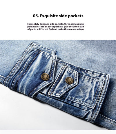 Pantalones Cortos Denim Slim Fit - Shorts Casuales Cropped - Image 12