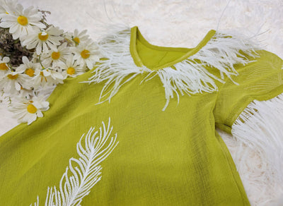 Blusa Escote V Plumas Moda Europea Elegante - Image 2