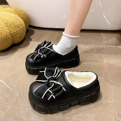 Pantuflas de Algodón con Lazo Cálidas y Impermeables para Casa - Image 8