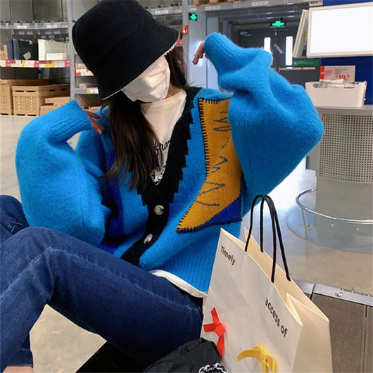 Chaqueta Tejida Suelta de Manga Larga Estilo Coreano para Mujer - Image 8