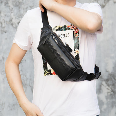 Bolso Pecho Diagonal de Cuero Oveja para Hombre Deportivo - Image 6