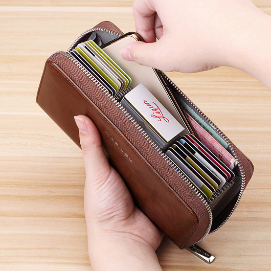 Billetera de Cuero para Hombre con Múltiples Compartimentos y Gran Capacidad - Image 8