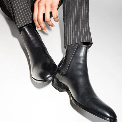 Botas Martin de Cuero Genuino Estilo Británico Punta Afilada para Hombre