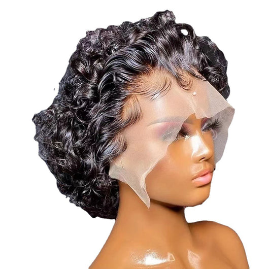 Peluca Rizada con Encaje Frontal - Estilo Natural y Versátil - Image 4