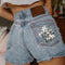 Shorts Denim Cintura Alta para Mujer