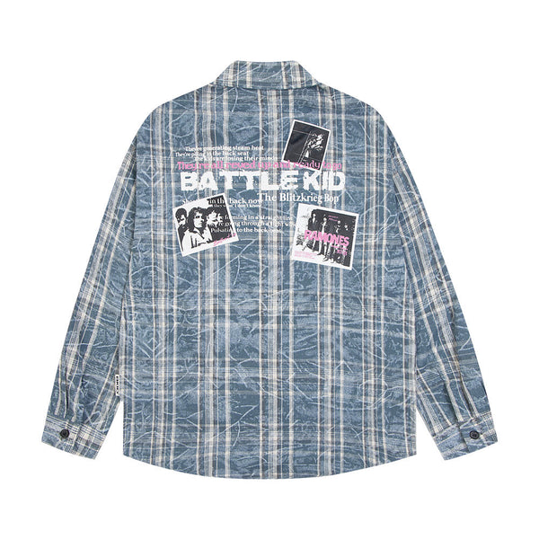 Camisa Cuadros Holgada Manga Larga para Hombre - Image 6