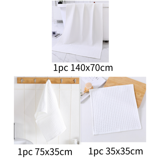 Toalla de Baño de Algodón Puro Textura Waffle - Súper Absorbente y Secado Rápido - Image 22