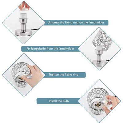 Lámpara de Mesa de Cristal Moderno con Diseño Elegante para Dormitorio y Sala - Image 16