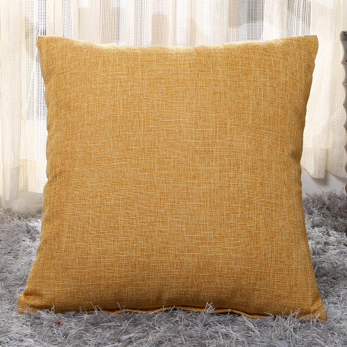 Funda de Almohada de Lino Natural Color Sólido para Sofá y Cama