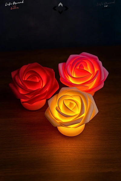 Set de 3 Lámparas LED Rosa con Patrón Romántico para Mesita de Noche - Image 3