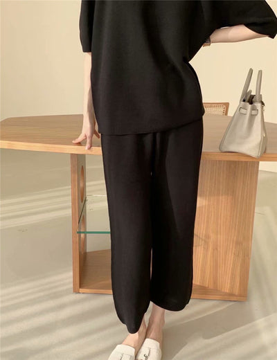 Conjunto de Punto Suelto con Cuello V y Mangas Tres Cuartos - Colores Lisos - Image 13