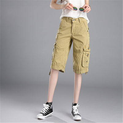 Pantalones Casuales Sueltos Capri Multicolor Talla Grande - Image 5