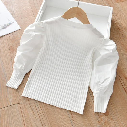 Blusa Niña Manga Globo Color Liso - Image 9