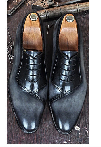 Zapatos Casuales de Cuero para Hombre con Degradado de Color y Punta Redonda - Image 5