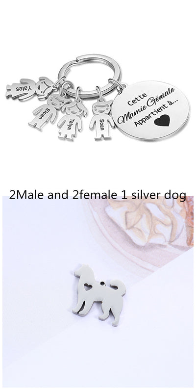 Llavero Personalizado Corazón Hueco Acero Inoxidable Diseño Cachorro - Image 2