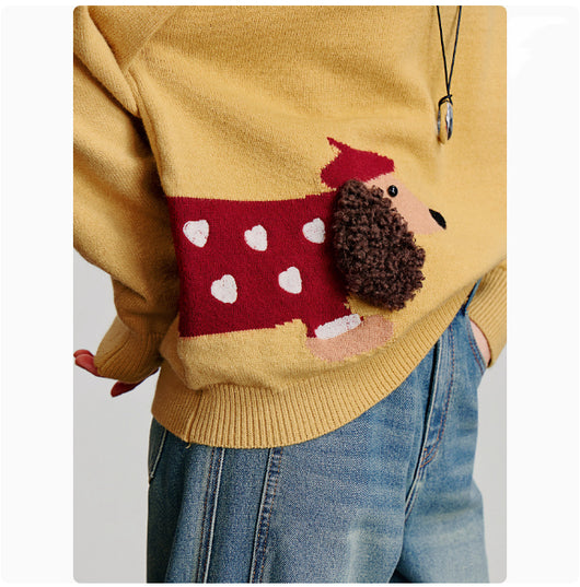 Suéter para Mujer Estilo Cuento de Hadas con Perro Salchicha - Image 11