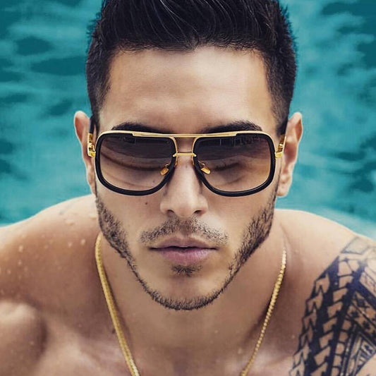 Gafas de Sol Cuadradas Flat Top Lujo - Diseño Unisex Estilo Celebrity