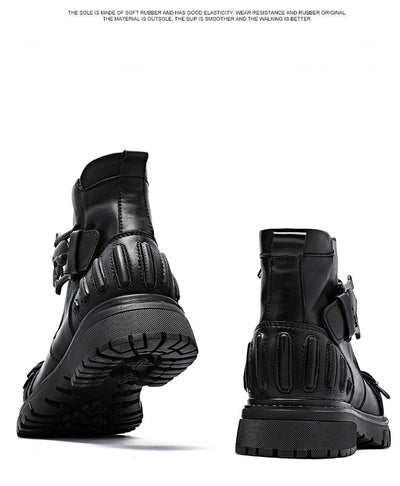 Botas Martin de Cuero para Hombre - Estilo Punk Rock con Suela Industrial - Image 13