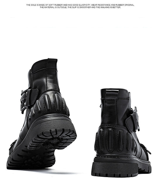 Botas Martin de Cuero para Hombre - Estilo Punk Rock con Suela Industrial - Image 13