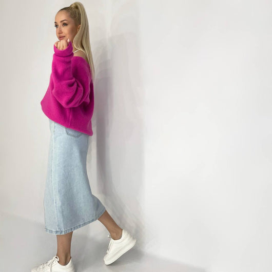 Suéter Tejido V-Neck Estilo Relajado para Mujer - Image 9