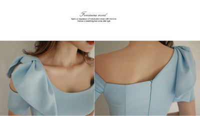 Vestido Hombros Descubiertos con Volantes en Cuello y Cadera - Image 12