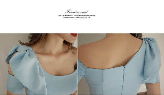 Vestido Hombros Descubiertos con Volantes en Cuello y Cadera - Image 12
