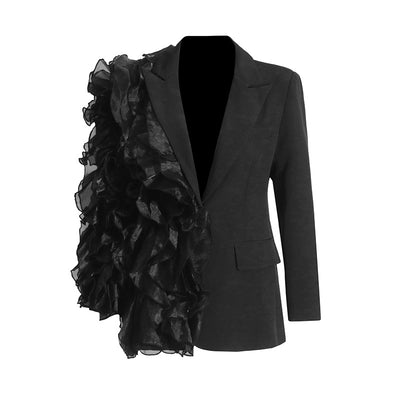 Blazer Mujer Diseño Asimétrico con Volantes en Tul - Image 5