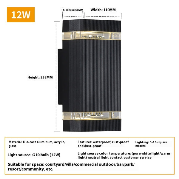 Lámpara de Pared Cuadrada LED Exterior Impermeable - Image 9