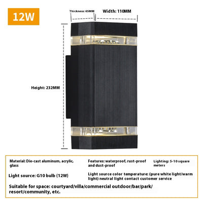 Lámpara de Pared Cuadrada LED Exterior Impermeable - Image 9