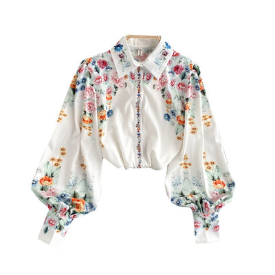 Blusa Suelta con Mangas Farol y Estampado Exclusivo - Elegancia Casual - Image 5