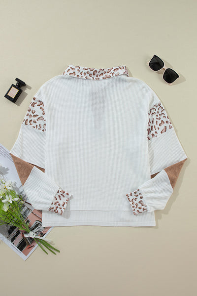 Sudadera con Capucha Estampado Leopardo y Solapa de Manga Larga - Image 8
