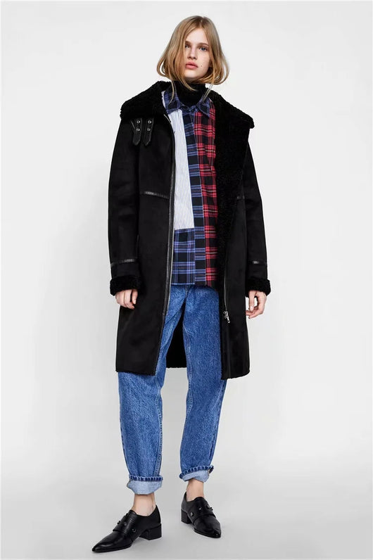 Abrigo Largo de Algodón Casual Estilo Europeo para Mujer - Image 9