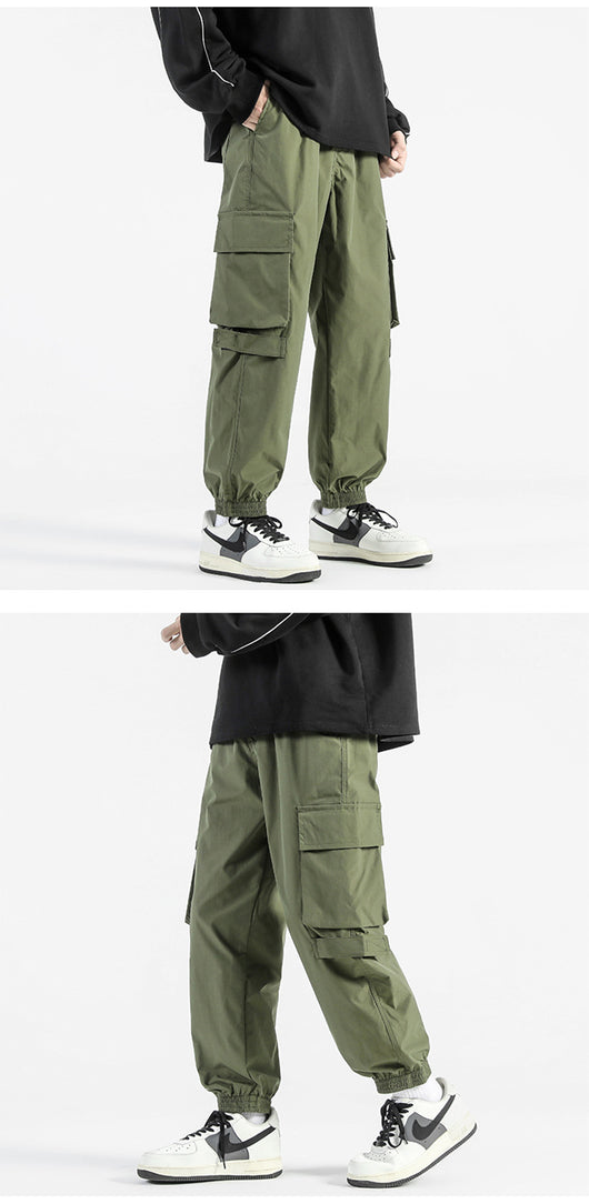 Pantalones Cargo Holgados con Bolsillos y Puños Ajustables - Image 20