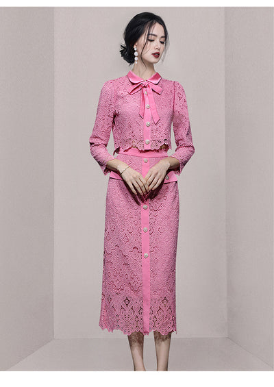 Conjunto Elegante de Encaje: Top Calado y Falda Cintura Alta - Dopamina Fashion - Image 10