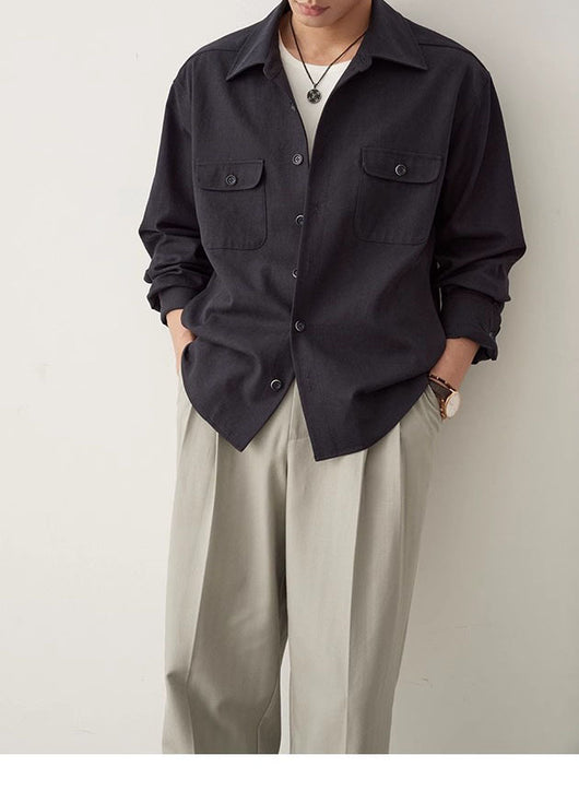Camisa de Algodón con Solapa Clásica Perfil Simple - Image 10