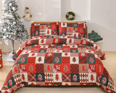 Conjunto de Tres Piezas a Cuadros Rojo Navideño - Image 9