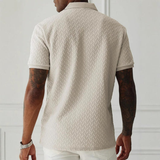 Polo Casual de Manga Corta con Textura para Hombre - Image 2