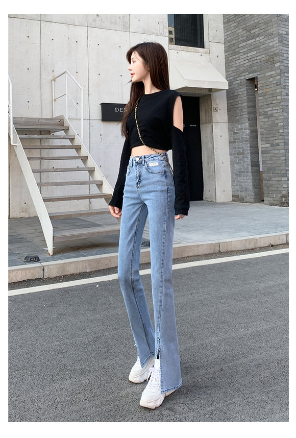Women's High-Waisted Flared Jeans - Summer and Autumn Trend