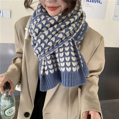 Bufanda Mini Corazón Tejida a Mano Estilo Coreano para Mujer - Image 5