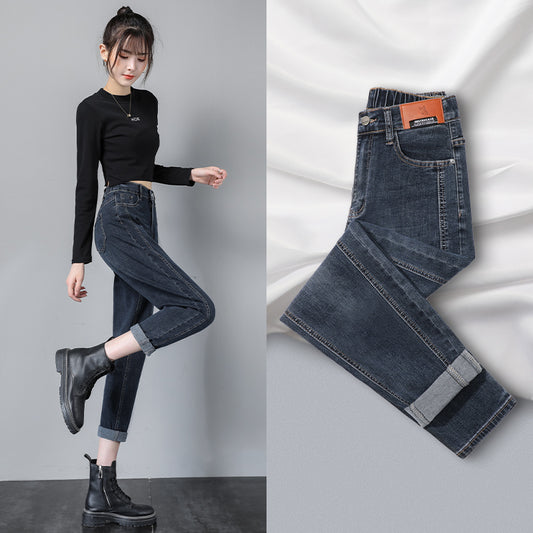 Pantalones Jeans Rectos Cintura Alta Estilo Daddy Harlan para Mujer - Image 2