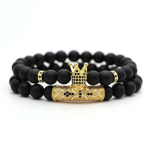 Pulsera de Piedra Natural Estilo Étnico con Corona Hao - Image 18
