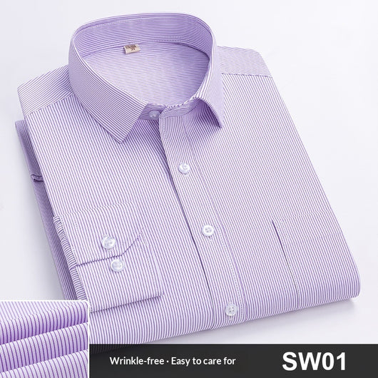 Camisa de Trabajo Manga Larga a Rayas Azules para Hombre - Image 4