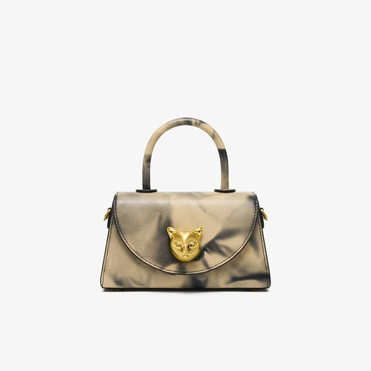 Bolso de Cadena Lujo Minimalista con Detalle de Cabeza de Gato - Image 9
