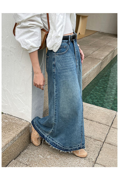 Falda Denim Retro Cintura Alta para Mujer - Image 10