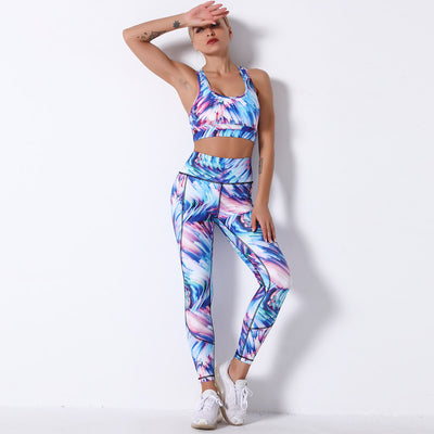 Conjunto Deportivo Sujetador Yoga Antiimpacto con Estampado Digital - Image 16