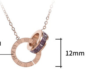 Collar de Acero de Titanio para Mujer con Anillos y Números Romanos - Image 10