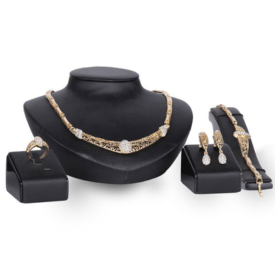 Conjunto de Joyería de Cristal: Collar y Aretes (4 Piezas) - Image 3